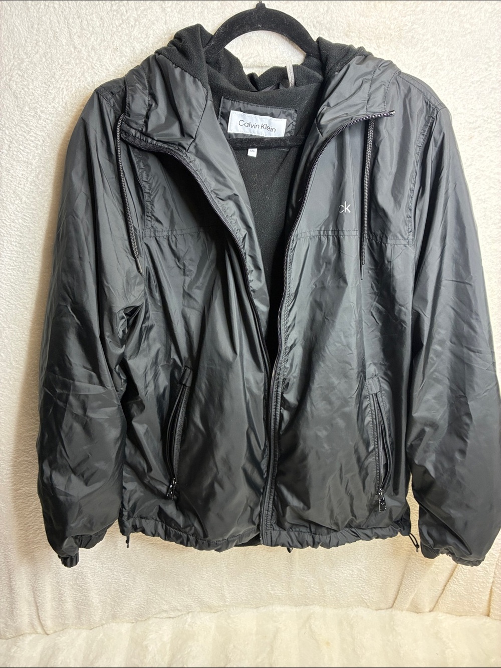 Calvin Klein Black Hooded Lightweight Jacket